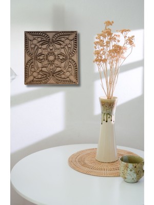 Damla Çemberi Mandala Evrenin Bütünlüğünü Sembolize Eden Ahşap Duvar Dekoru