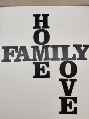Home Family Love Ev Dekorasyonu Duvar Yazısı Siyah Mdf (15 cm Harf)