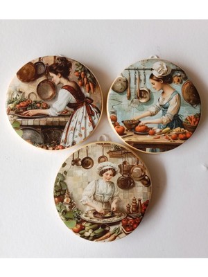 Mutfak Temalı 3 Lü Duvar Süsü