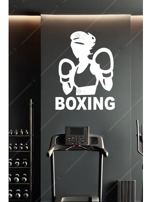 Kadın Boks Ahşap Duvar Dekoru Boxing Yazılı Spor Salonu