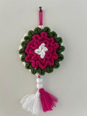 Yeşil Bembe Beyaz Renk Küçük Dekoratif Balkon Duvar Süsü EN:10CM BOY:20CM