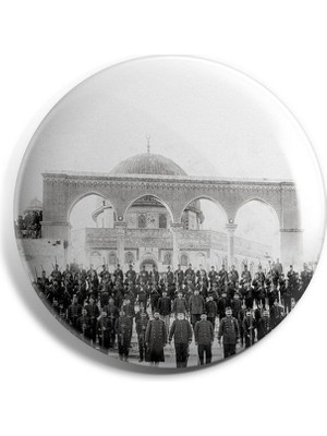 Kudüs'te Osmanlı Askerleri Iğneli Çanta Rozeti 58MM