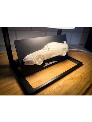 Toyota Supra Mk4 Katmanlı 3D Tablo Dekorasyon ( Işıklı Stand  Hariç )