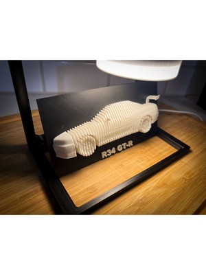 Nissan Skyline Gtr R34 Katmanlı 3D Tablo Duvar Dekorasyon ( Işıklı Stand Hariç )