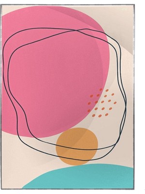 Renkli Modernist Geometrik Çizimler Illüstrasyon Modern Sanat Tuval Tablo Çerçeveli P-000977