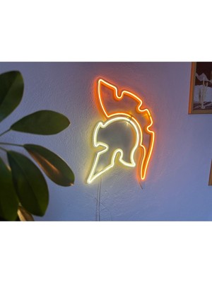 Knight Neon Metal Duvar Dekor Şövalye Neon