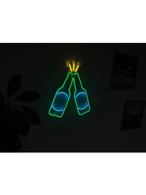 Cerveja Neon Metal Duvar Dekor Içecek Temalı