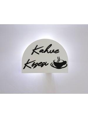 Beyaz Peri LED Işıklı Kahve Köşesi Duvar Dekorasyonu