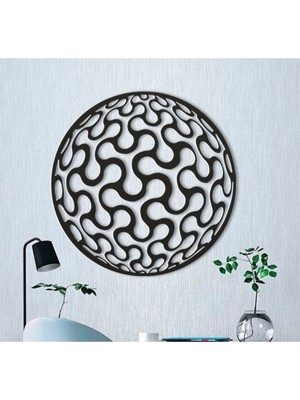 Siyah Ahşap Soyut Yuvarlak Duvar Dekoru Salon Oturma Yatak Odası Ofis Antre Için Tablo