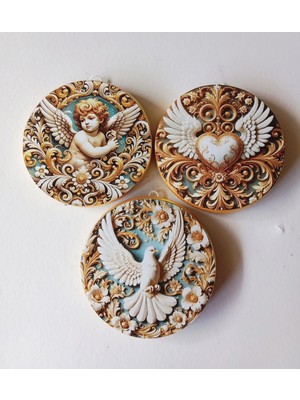 Melek Temalı 3 Lü Duvar Süsü