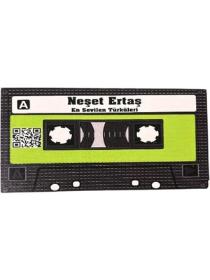 Neşet Ertaş En Sevilen Türküleri Yazılı Teyp Kaset Tasarımlı Ahşap Mdf Duvar Süsü