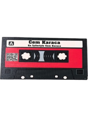 Cem Karaca En Iyileriyle Yazılı Teyp Kaset Tasarımlı Ahşap Mdf Duvar Süsü