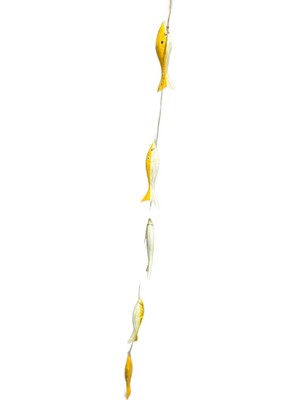 5 Li Marin Ahşah Grup Balık Sarkıt Duvar Balkon Süsü