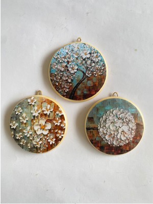 Çiçekli 3lü Duvar Süsü