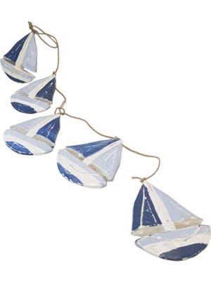 Marin 5 Li Ahşap Yelkenli Balkon Sarkıt Duvar Süsü