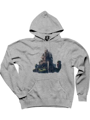 Water Valley Castle Gri Kapşonlu Sweatshirt Hoodie