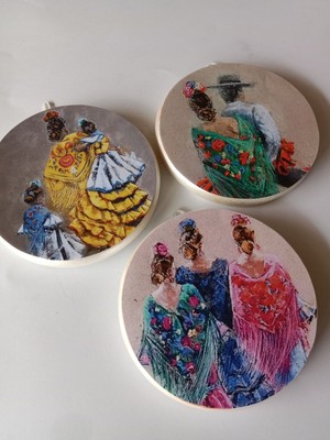 Ispanyol Kadınlar Temalı 3 Lü Duvar Süsü