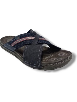 Gezer 15821-25 Deri Anatomik Çapraz Bant Erkek Terlik