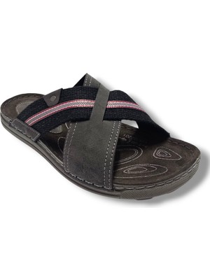 Gezer 15821-25 Deri Anatomik Çapraz Bant Erkek Terlik