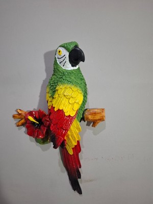 Renkli Papağan Duvar Süsü, Dalda Duran Dekoratif Papağan, El Yapımı, Ev Hediyesi, Duvar Süsü