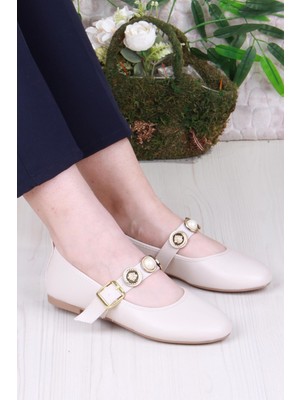 Fort 01-633 Soft Toka Detaylı Şık Ev Iş Ofis Rahat Günlük Ayakkabı Kadın Babet