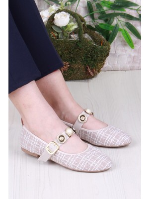 Fort 01-632 Soft Toka Detaylı Şık Ev Iş Ofis Rahat Günlük Ayakkabı Kadın Babet