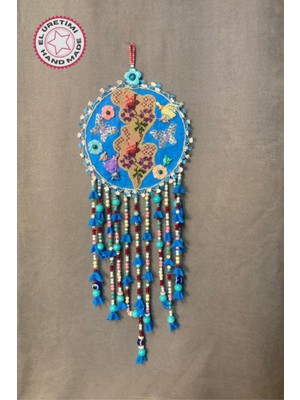 - Aslı 5776 - 3731 El Yapımı Otantik Nazar Boncuklu Duvar Süsü - Mavi