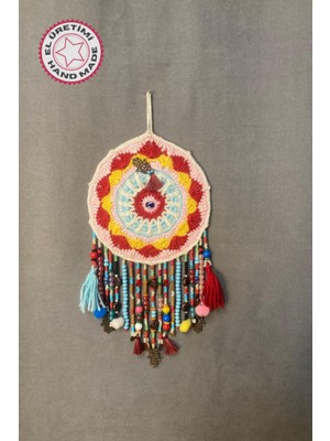 - Aslı 5776 - 5056 El Yapımı Otantik Nazar Boncuklu Duvar Süsü - Mandala