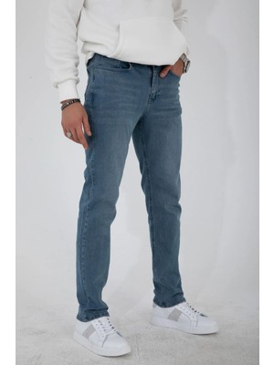 Halat's Erkek Mavi Regular Fit Likralı Jean Kot Pantolon FRANZ
