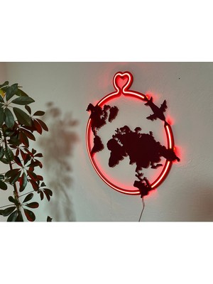 Love Around Neon Metal Duvar Dekor Yazı Temalı Neon