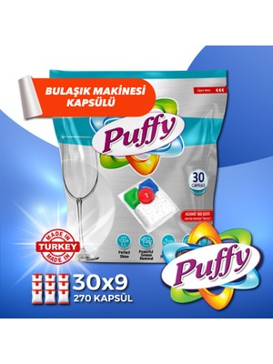 Puffy Hepsi Bir Arada Bulaşık Makinesi Deterjanı Kapsül 270 Yıkama