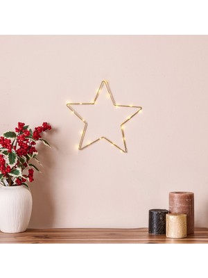 Star Dekoratif Aydınlatma - Sarı - 29,5  cm