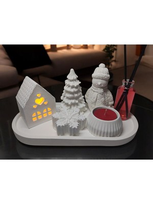 Yılbaşı Temalı Dekoratif Set Kar Küresi  Çam Ağacı  Ev ve Oda Kokusu