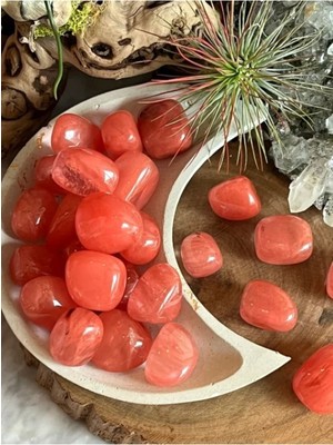 Sertifikalı Kiraz Kuvars (Cherry Quartz) Tamburlanmıs Doğaltaş Kütle 1 Adet