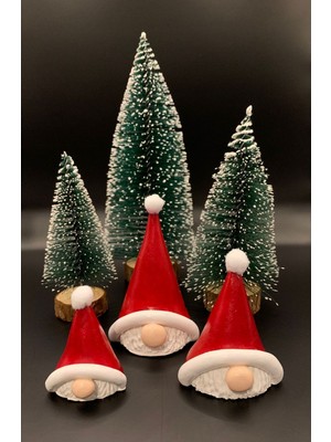 Yılbaşı 3'lü Gnome Biblo - Şans Cücesi Dekoratif Obje ve Biblo