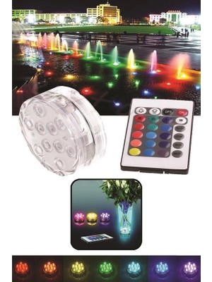 Su Geçirmez Kumandalı Renk Değiştiren Rgb Su Altı LED Lamba Spot ( Lisinya )