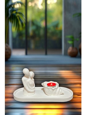 Sarılan Sevgili,deniz Kabuğu,midye,mumluk