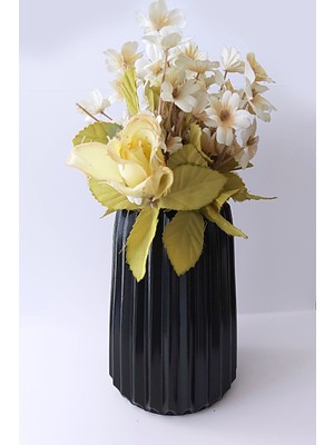 Dekoratif  Siyah Midi Vazo