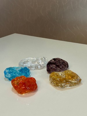 Dekoratif Aksesuar Cam Taş Soft Karışık 5 Renk 4-7  cm