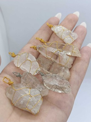 Muhteşem Krıstal Kuvars Kolye Ucu Doğaltaş Kütle