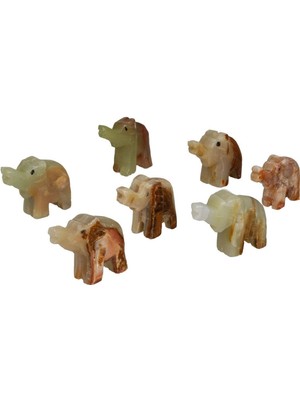 Ev Dekorasyon , Dogal Taş, Biblo - 7'li Bereket Fil Takımı