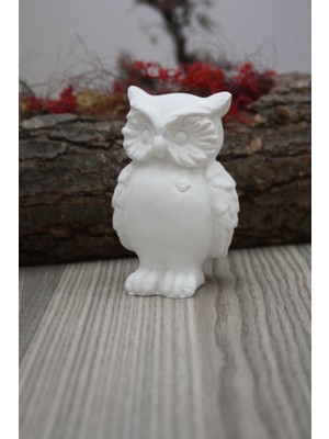 Dekoratif Taş Tozu Baykuş Biblo 10  cm