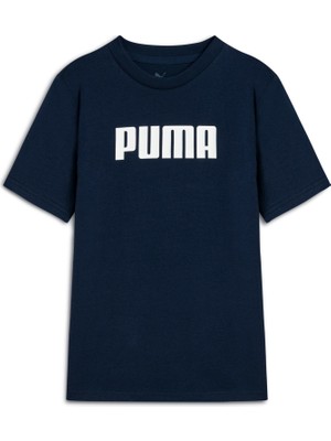 Puma Essentıals Logo Genç Tişört Erkek için Rahat Kesim ve Nefes Alabilir Kumaş Özellikleriyle
