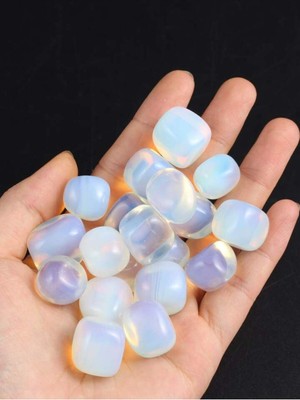 Opalit ( Opal ) ( Ay Taşı ) Tamburlanmış Doğal Taş Sertifikalı (1 Adet)