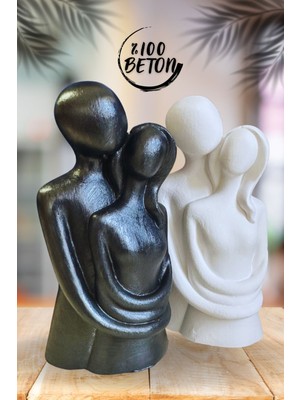 Dekoratif Minyatür Sarılan Sevgili Biblo Iki Adet (Hediye Paketi ile Beraber)