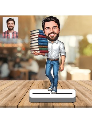 Kitap Kurdu 3D Ahşap Biblo,sevgiliye Hediye,doğum Günü Hediyesi