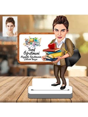 Sınıf Öğretmeni 3D Ahşap Biblo,sevgiliye Hediye,doğum Günü Hediyesi