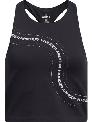 Under Armour Düz Siyah Kız Çocuk Atlet 1390079-001-G Motion Branded Crop T
