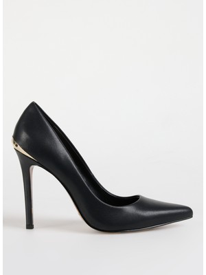 Siyah Kadın Deri Stiletto 77RA3S01ZPA33899