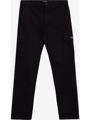 Discovery Expedition D5SM-PNT3888 Siyah Düz Paça Standart Düz Erkek Kargo Pantolon